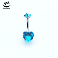 Acier inoxydable fil interne coeur Zircon ventre anneaux acier chirurgical corps bijoux mariage fiançailles chrétien religieux