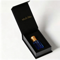 Emballage de luxe personnalisé en verre ambré pour flacon d'huile d'attar oud 6 ml, boîte d'emballage pour oud