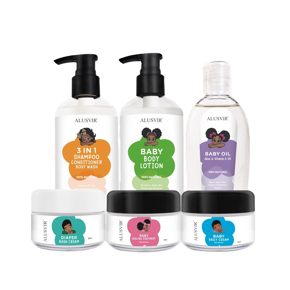 Baby Kids Skincare Kit Face Hair Care Product Shampoo Conditioner Body Wash Lotion Cream Oil Diaper Rash Cream Healing Ointment