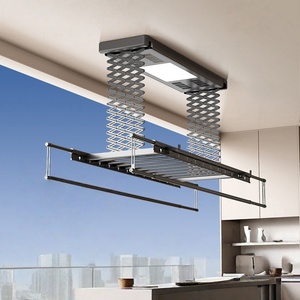 Customized double scissor style ultra-high automatic lifting intelligent home balcony electric <b>drying</b> <b>rack</b> - Product Image 1
