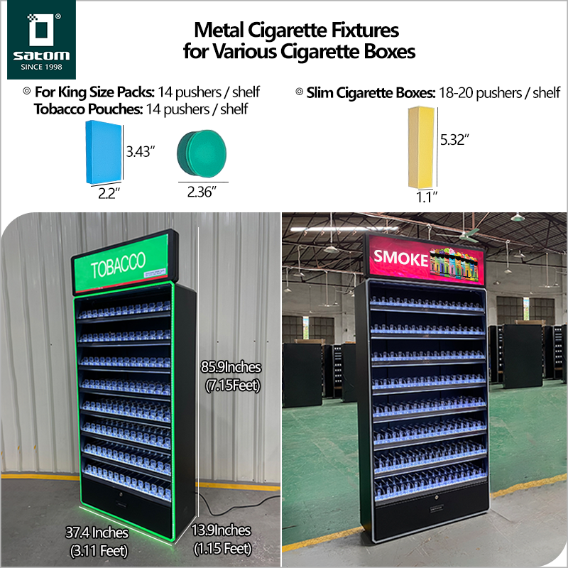 usa fumée boutique affichage métal tabac rack cigarette vitrine poussoir  affichage avec tiroir pour dépanneur