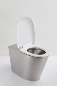 WC Monoblocco a Parete Kexin di Alta Qualità in Acciaio Inossidabile con Doppio Scarico a Gravità e Sedile in <span class=keywords><strong>Ceramica</strong></span> per Bagno - Product Image 4