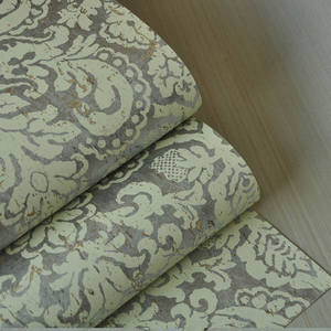 MYWIND-papel tapiz de lujo estilo bohemio para sala de estar, papel tapiz de corcho amarillo polvoriento plateado para el hogar - Product Image 3