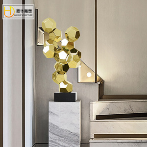 Jiahua Stainless Steel Cube Combination Geometric Abstract Sculpture Floor <b>Mount</b> Interior Decoration - Product Image 3