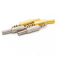 Connecteurs audio personnalisés 3,5 mm, fiches étanches 3,5 mm, prise casque stéréo plaquée or avec coque métallique, fiches à souder