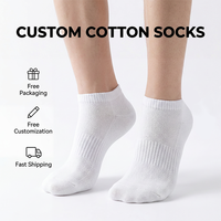 Chaussettes courtes en coton blanc pour femmes, personnalisées, 200N, fines, athlétiques, décontractées, pour la course à pied et la gym