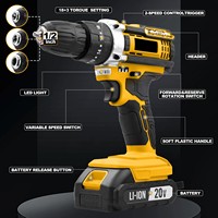 Perceuse-Visseuse à Percussion Sans Fil 20V Mandrin Auto-Serrant Vitesse Variable Max 30mm avec Batterie et Livraison Depuis Entrepôt Local UE