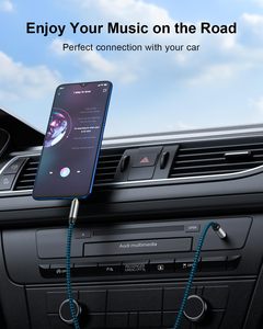 Cable de Audio Auxiliar de Alta Fidelidad de 3.5mm TRS, Macho a Macho, con Trenzado de Nailon, Conector Estéreo (1/8") para Auto, Auriculares, Altavoces - Product Image 6