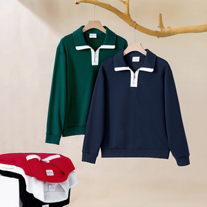 Half Zip Sweatshirt Cotton Long Sleeve Workwear Advertising Shirt Custom Logo Printing - Product Image 1