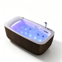 Baignoire de massage à remous en acrylique pour intérieur, baignoire spa d'hydrothérapie avec buses à jets et lumière LED pour la maison, l'hôtel, la villa, la salle de bain