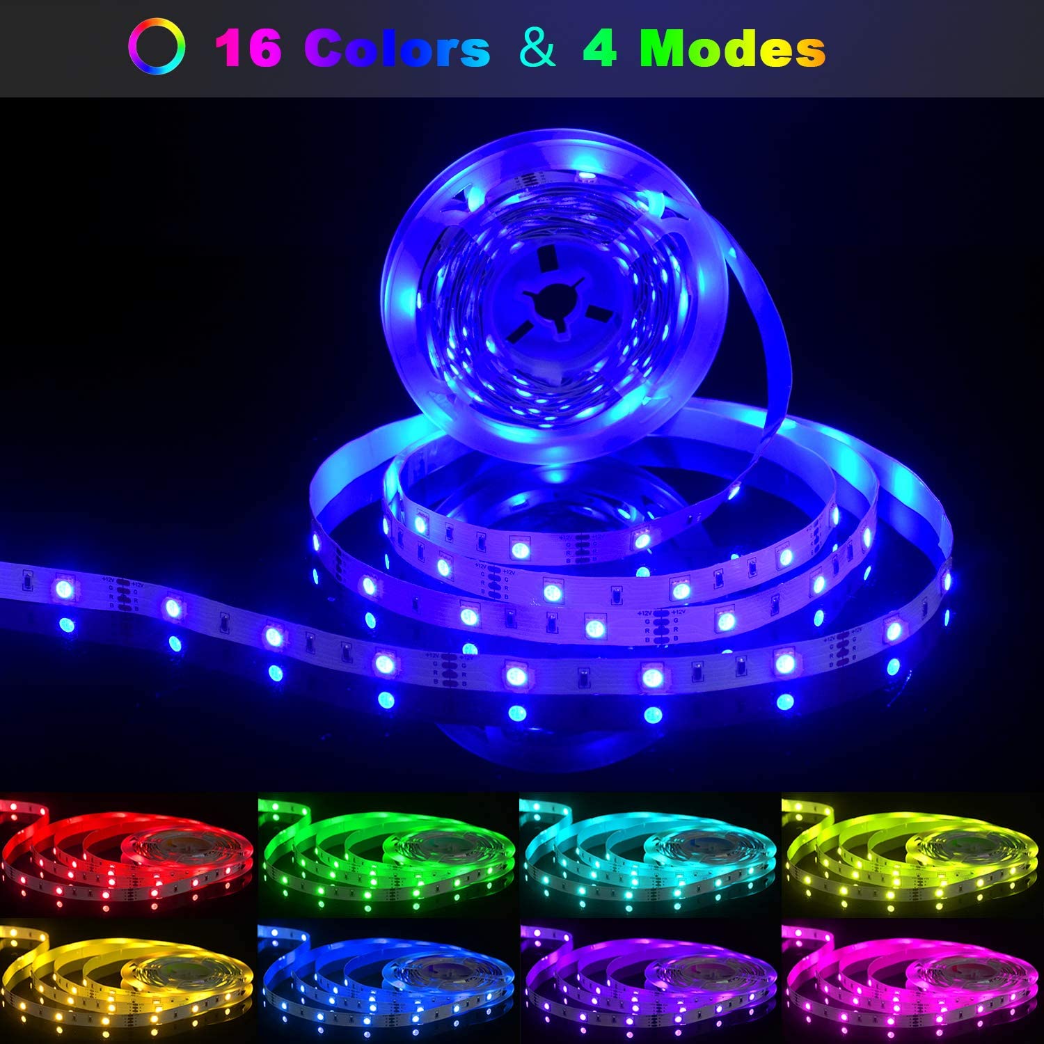 Amazon Hot Sale Alexa Google Tuya Wifi RGB LED Light SMD2835 5050 LED Smart Light strip Garden Waterproof Can Pasted Light Strip