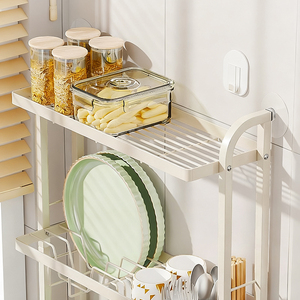 Égouttoir à vaisselle multifonction mural en acier à 2 niveaux, grand séchoir à vaisselle de cuisine sur évier - Product Image 6