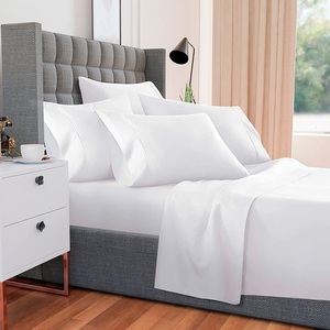 Chất lượng <span class=keywords><strong>Satin</strong></span> trắng tấm bông phẳng với gối đặt nhà sản xuất bán buôn cho các khách sạn có sẵn trong đôi Vua kích cỡ - Product Image 6