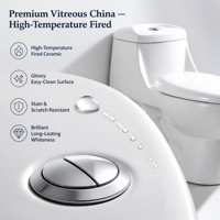 WC monobloc en céramique blanc moderne à double chasse, à évacuation verticale, avec abattant à fermeture douce, pour salle de bain et hôtel, automatique et économique