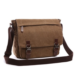 Sac à bandoulière rétro pour <span class=keywords><strong>homme</strong></span>, sacoche décontractée en toile, sacoche pour ordinateur portable, sac messager - Product Image 2