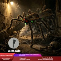 Produit d'exportation Halloween : Araignée rebondissante d'horreur, électrique, lumineuse, sonore et agitée, pour effets de terreur et de farce, modèle étrange pour centre commercial, couleur vin noir