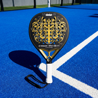 Raquette de padel OEM d'usine, durable et légère, avec noyau EVA personnalisé, plusieurs couches, couleur et motif personnalisés, et grip sur mesure.