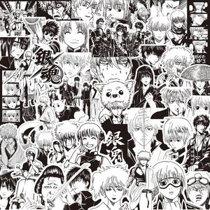 สติกเกอร์ตกแต่งสำหรับเด็ก37ชนิด50ชิ้น/เซ็ตอนิเมะแบบกำหนดเองสีดำและสีขาวสติกเกอร์การผจญภัยของสะสม - Product Image 5