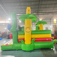 Château gonflable commercial en PVC avec toboggan, facile à installer pour les locations de fêtes en plein air