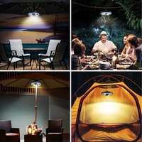 Parapluie de Patio à 28 LED avec 3 Modes de Luminosité Parasol Intérieur Extérieur pour Jardin Camping Tentes Éclairage