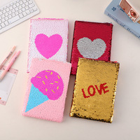 Carnet réversible en cuir à paillettes magiques, écologique, journal DIY, agenda pour enfants, cadeau promotionnel, fournitures scolaires personnalisées pour enfants
