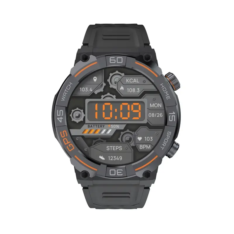Venta caliente GPS deportes reloj inteligente Reloj inteligente control de salud 1,39 pulgadas pantalla redonda reloj inteligente
