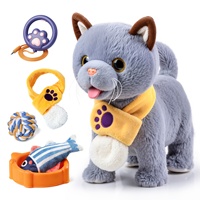 Jouets en peluche interactifs pour enfants Tumama, chat britannique à poils courts bleu réaliste, robot chat qui marche, pour les enfants de 3 ans et plus