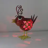 Solar gallo de Metal escultura de luz Animal arte decoración lámpara de jardín