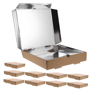 Conteneur à emporter personnalisé robuste en carton ondulé écologique, boîte à pizza en papier thermique avec feuille d'aluminium, pour restaurant de sushis, boulangerie, pique-nique - Product Image 2