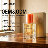Flacon de parfum rectangulaire de luxe transparent avec pulvérisateur, 30ml 50ml 100ml, en verre vide avec bouchon en résine à texture marbrée