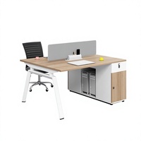 Bureau de travail double pour usine, vente en gros, mobilier de bureau personnalisable disponible pour l'espace de travail des employés