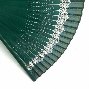Abanico Plegable de Bambú y Seda de Lujo, de Alta Calidad, con Varillas de Bambú, Portátil, con Impresión de Logotipo, para Bodas - Product Image 4