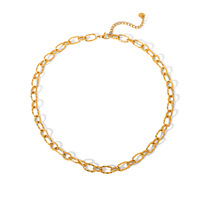 MW Venta al por mayor 18K PVD Chapado en oro Joyería personalizada Collar de cadena en espiral Collar de cadena con clip de papel de acero inoxidable para mujer