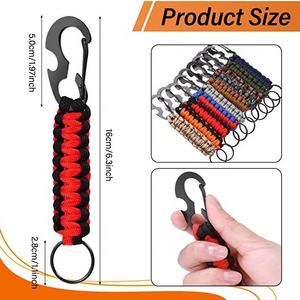 Irondonkey ที่เปิดขวดปีนเขายุทธวิธี<span class=keywords><strong>ก</strong></span>ลางแจ้งเจ็ดแ<span class=keywords><strong>ก</strong></span>นร่มเชือ<span class=keywords><strong>ก</strong></span>ทอ550 paracord พวงกุญแจ<span class=keywords><strong>ก</strong></span>ารอยู่รอด - Product Image 2