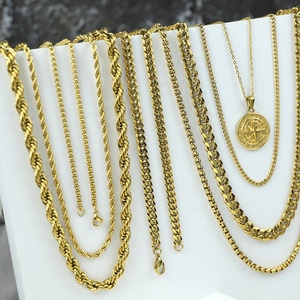 防水カスタムロゴPVD 14K18Kゴールドメッキ316ステンレスロールロープチェーンネックレスジュエリー作りアニバーサリーギフト - Product Image 5