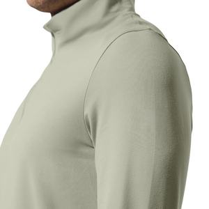 เสื้อยืดออกกำลังกายผู้ชายแขนยาวแบบมืออาชีพ OEM ผลิตตามสั่ง คอตั้ง ผ้าฝ้าย 100% ทรงเข้ารูป ดีไซน์ทันสมัย พร้อมโลโก้ - Product Image 2