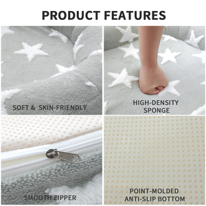 Toptan yıkanabilir sevimli yıldız kabarık büyük ortopedik rahat Oval köpek yatağı Pet Mat kanepe için kapalı - Product Image 3