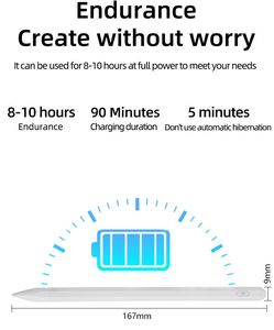 202607 Lápiz Óptico para <span class=keywords><strong>Apple</strong></span> <span class=keywords><strong>Pencil</strong></span> de 1ª y 2ª Generación, Puntas de Repuesto para iPad Pro - Product Image 3