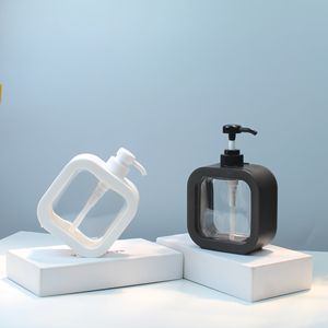 Bouteille en plastique PET avec pompe, prête à être expédiée, 300/500 ml |   Emballage carré rechargeable et étanche pour soins de la peau avec design sérigraphié - Product Image 3