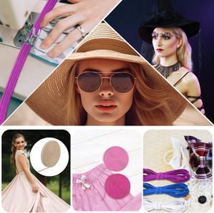 Cordon de macramé tressé coloré, élastique pliable <span class=keywords><strong>plat</strong></span> extensible pour couture, artisanat, manchettes de couette, vêtements (6mm, couleurs vives) - Product Image 5