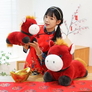 新年の馬のぬいぐるみ 今年の馬のマスコット 中国風の干支馬と祝祭の贈り物 - Product Image 2