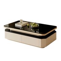 Meubles de salon modernes en bois, ensemble de meuble TV et table basse avec rangement à tiroirs, meuble TV en bois, table à thé pour la maison