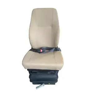 Beige High Back Grammer Base Mine Transport Machinery Suspension Cushioned Seat