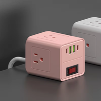 Multiprise cube avec ports USB et câble d'extension, prise américaine plate
