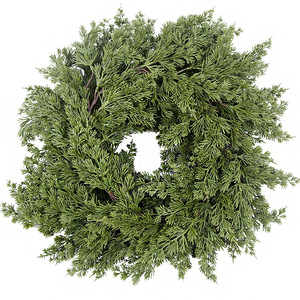 Guirlande artificielle Xionda en pin et cyprès, 24 pouces, décoration murale de Noël, matière PVC verte - Product Image 1