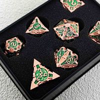 Jeu de dés polyédriques en métal, 7 pièces/ensemble, en alliage de zinc, D4-D20, pour jeux de société TRPG, Dungeons and Dragons