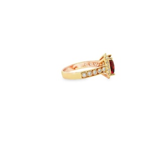 Anillo de Piedras Preciosas Cultivadas en Laboratorio Qinglong, Oro Amarillo Sólido de 18k, Anillo de Bodas para Mujer, Anillo con Engaste de Garras - Product Image 4