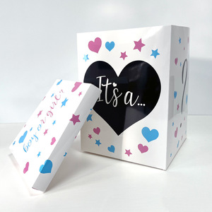 Boîte surprise cube en papier pour révélation du sexe garçon ou fille, ballon de bénédiction, décoration d'<span class=keywords><strong>anniversaire</strong></span>, fournitures de fête - Product Image 3