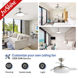 พัดลมเพดาน LED 1stshine ขนาด 36 นิ้ว ดีไซน์สวยงาม ไฟ LED 3 สี ปรับความสว่างได้ พัดลมเพดานแบบยืดหดได้ พร้อมระบบควบคุมอัจฉริยะ - Product Image 4