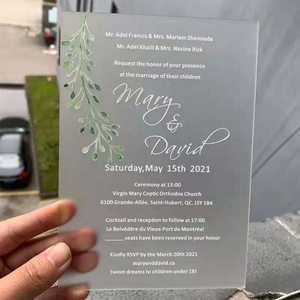 Custom Printing Acrylic <strong>Invitations</strong> Acrylic <strong>Design</strong> Wedding <strong>Invitation</strong> Hard Cover Acrylic <strong>Invitation</strong> - Product Image 2